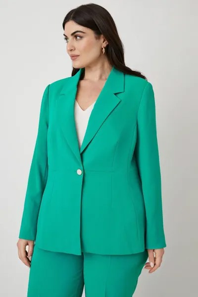 Однобортный пиджак с изогнутыми пуговицами Wallis, зеленый