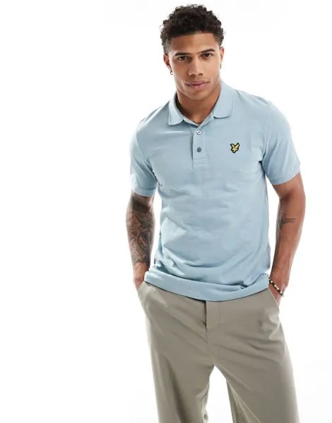 Голубая футболка-поло с логотипом Lyle & Scott