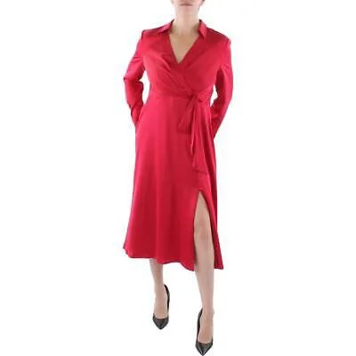 Женское красное платье с воротником на работу Lauren Ralph Lauren 8 BHFO 7278