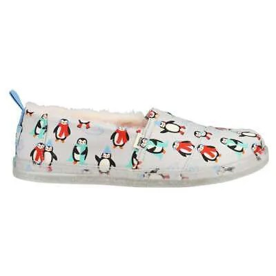 TOMS Alpargata Penguin Серые повседневные слипоны для девочек на плоской подошве 10017528T