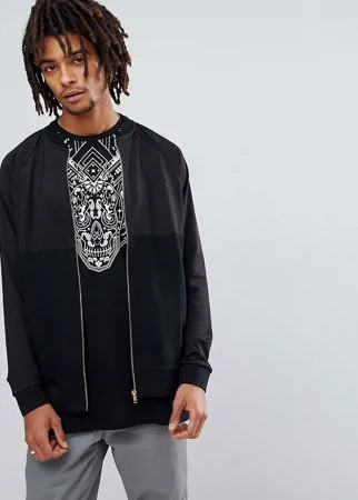 Бомбер со вставкой ASOS-Черный