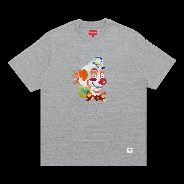 Топ с короткими рукавами и пайетками Supreme Clown, Heather Grey