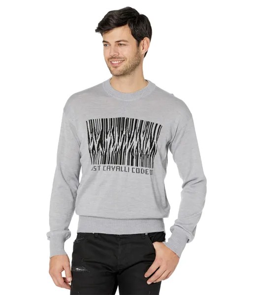 Свитер Just Cavalli, Tricot-Knit Sweater with Just Code Graphic