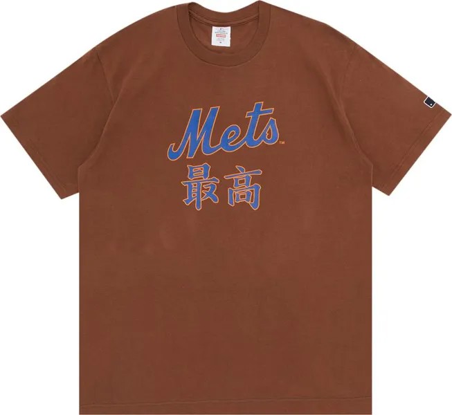 Футболка Supreme x MLB Kanji Teams Tee - Mets 'Brown', коричневый