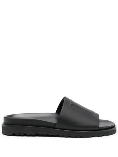 Dsquared2 шлепанцы D2 с тисненым логотипом, черный