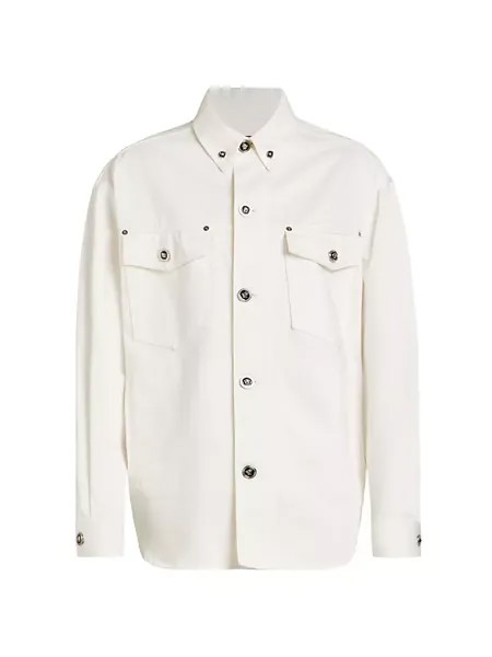 Прополосканная джинсовая рубашка Versace, белый