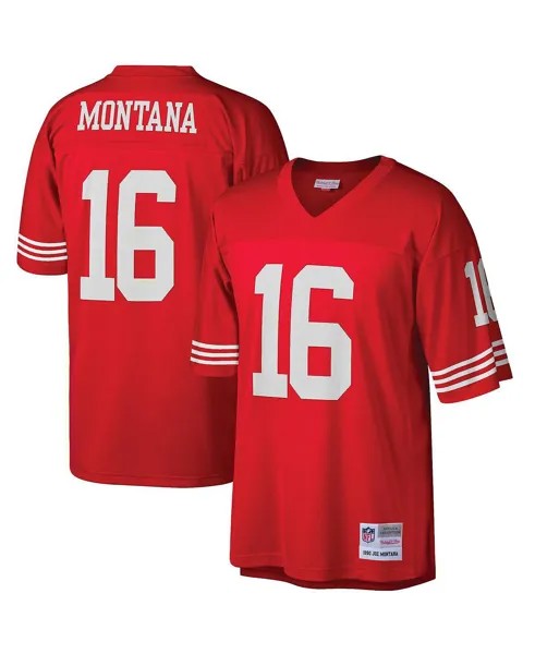 Мужская футболка joe montana scarlet san francisco 49ers big and tall 1990 года, копия джерси для пенсионеров Mitchell & Ness