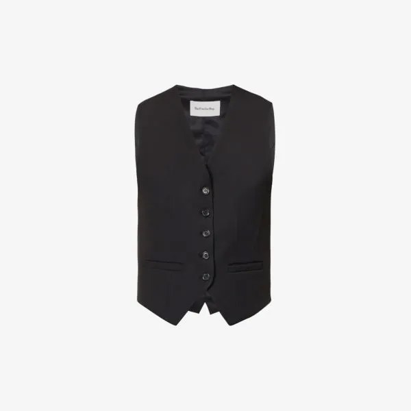 Тканый жилет Gelso с V-образным вырезом Frankie Shop, черный