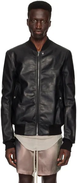 Черная классическая кожаная куртка для полетов Rick Owens, цвет Black
