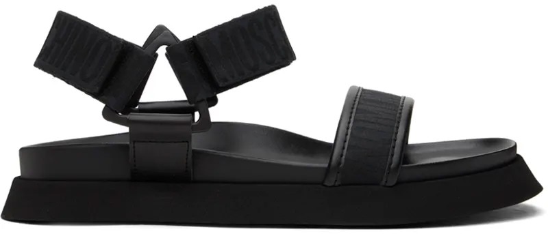 Черные сандалии с логотипом Moschino, цвет Nero