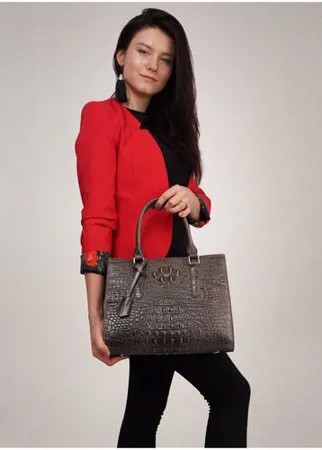 Итальянская Сумка женская 2019923A K85 grigio Giorgio Ferretti с ножками на дне/Италия, 100% натуральная кожа