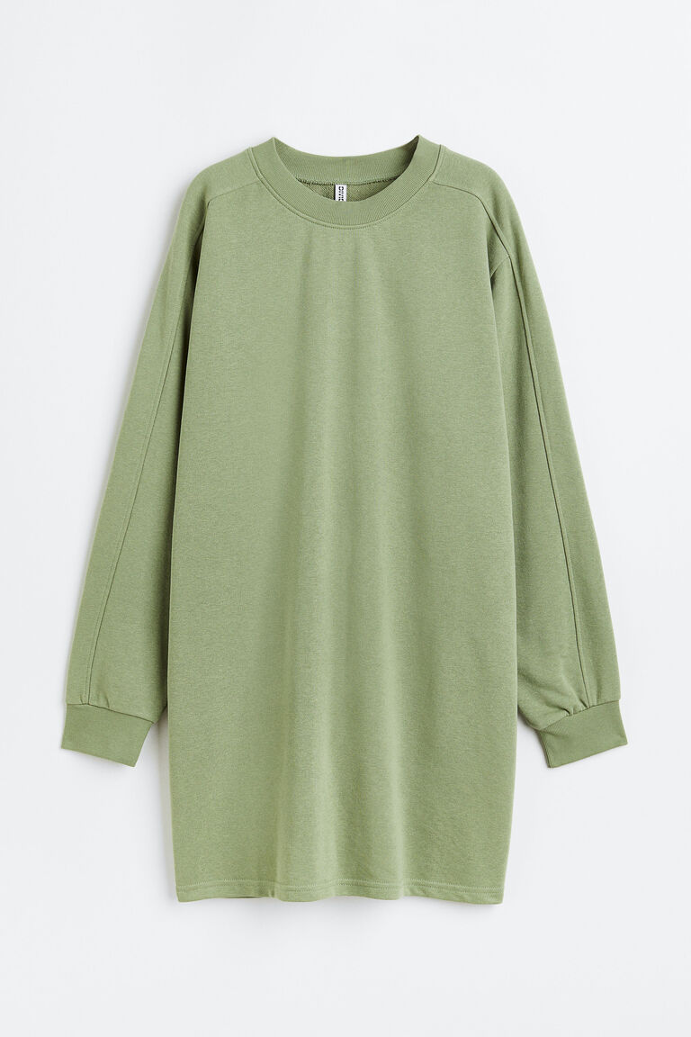 Платье-толстовка H&M, зеленый