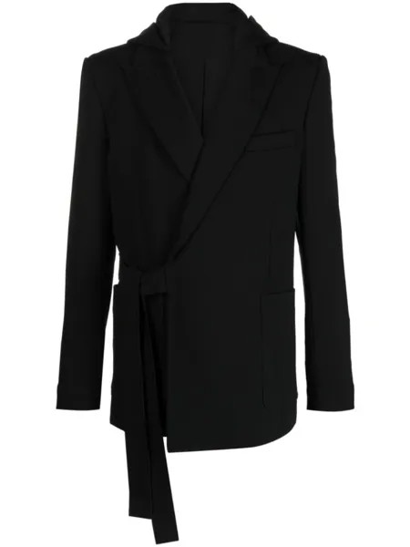 Balmain пиджак с завязками и капюшоном, черный