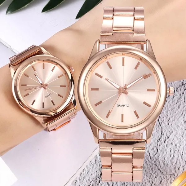Женщины Кварцевое запястье Розовое золото Нержавеющая сталь Наручные часы Ретро Часы Montre Femme Relojes