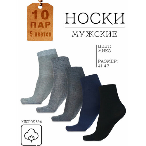 Носки Мини, комплект, 10 пар, размер 41-47, разноцветные