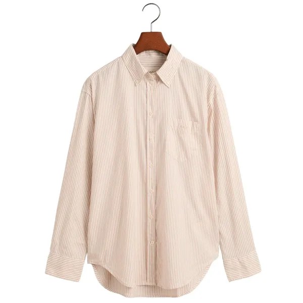 Рубашка Gant Relaxed Fit Striped Luxury Oxford, бежевый