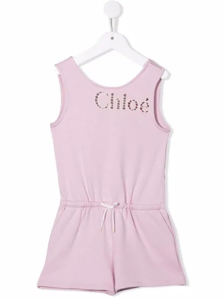 Chloé Kids комбинезон с вышитым логотипом