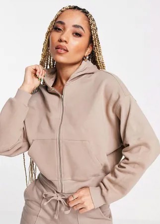 Укороченный oversized-худи ASOS 4505-Светло-бежевый цвет