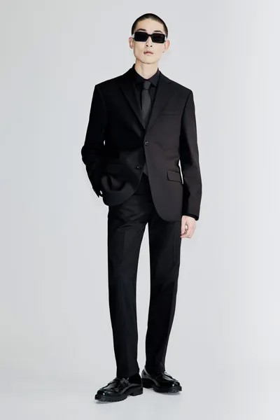 Брюки regular fit suit H&M, черный