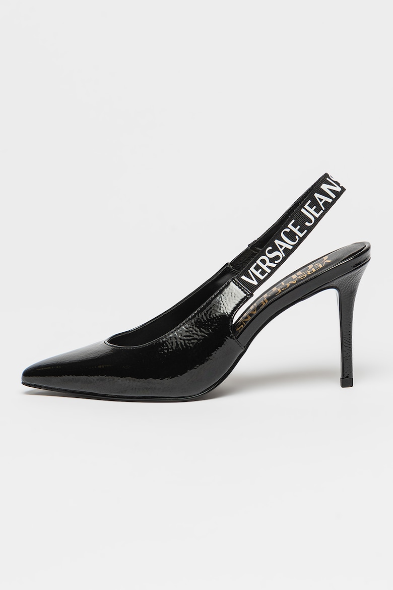 Лаковые туфли Scarlett на открытом каблуке Versace Jeans Couture, черный
