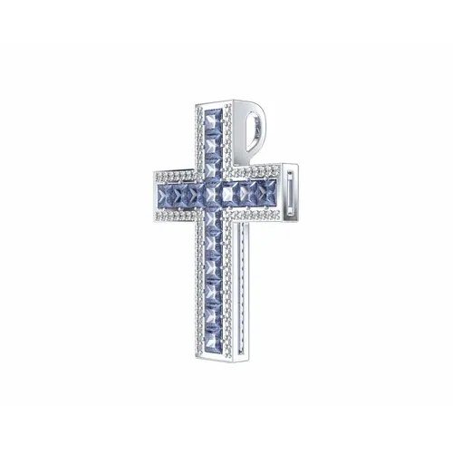 Подвеска Яхонт, серебро, 925 проба, фианит, бесцветный