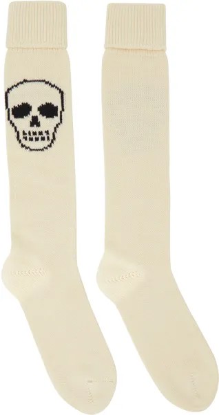 Белоснежные носки с черепом Alexander Mcqueen