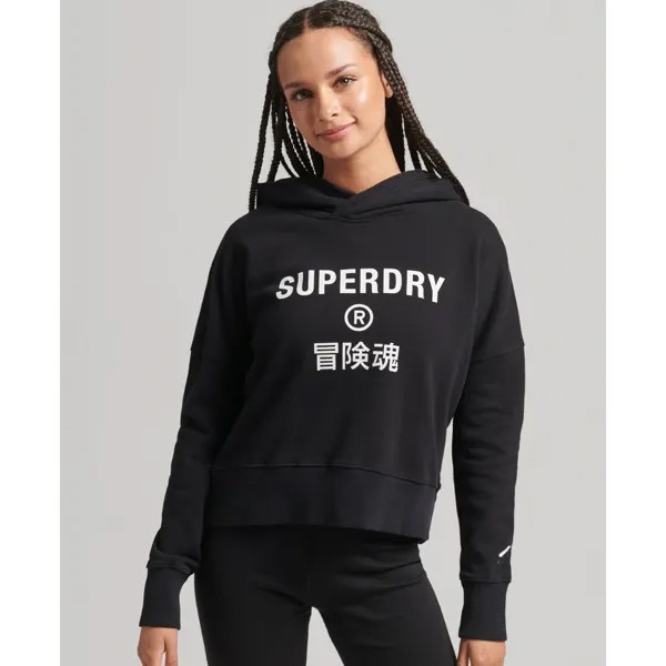 Худи Superdry Code Core Sport Crop Box, черный