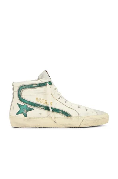 Кроссовки Golden Goose Slide In Beige, Ecru, Ice & Emerald Green, цвет Beige, Ecru, Ice & Emerald Green