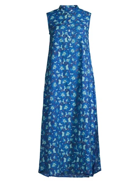 Платье макси Devina с цветочным принтом Ro's Garden, синий
