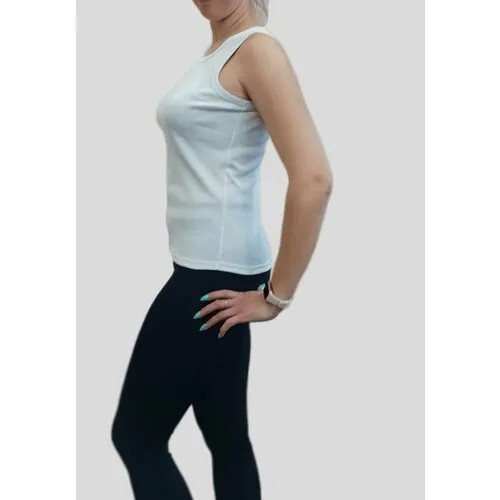 Майка Камелия в рубчик для фитнеса, размер 158,164-100, белый
