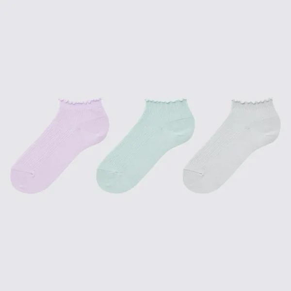 UNIQLO GIRLS Short Socks 3P (Lip Mellow)