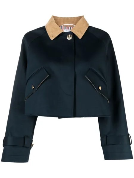 Укороченная куртка с ремешками Thom Browne, синий