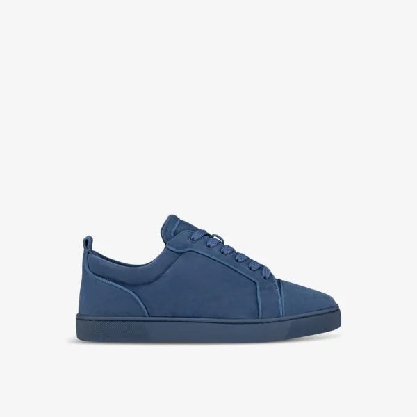 Низкие замшевые кеды Louis Junior Christian Louboutin, синий