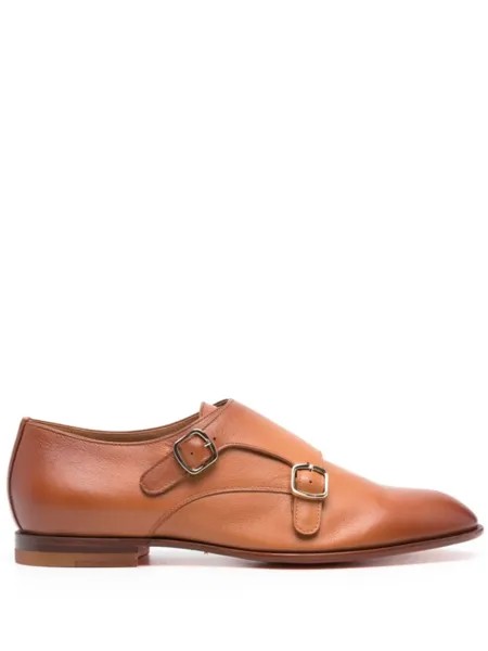 Santoni туфли монки с эффектом омбре, коричневый