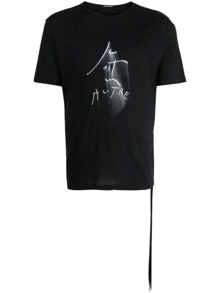 Ann Demeulemeester футболка с графичным принтом, черный