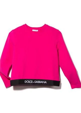 Dolce & Gabbana Kids топ с длинными рукавами и логотипом