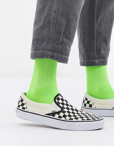 Неоново-зеленые спортивные носки ASOS DESIGN-Зеленый