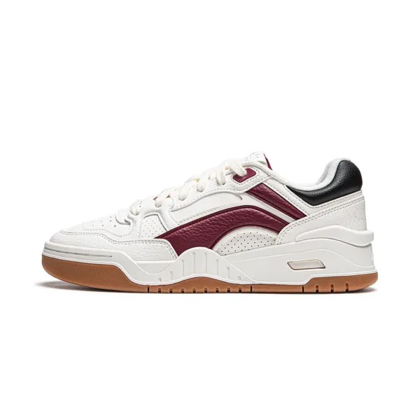 Кроссовки LINING Moon White 2.0 Skateboarding Shoes Women's Low-top Cloud White/deep Red, красный