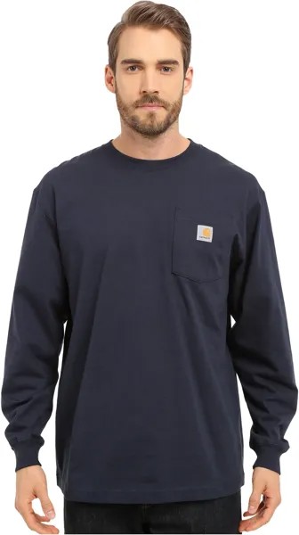 Футболка с карманами для рабочей одежды L/S Carhartt, темно-синий