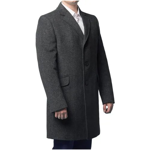 Пальто Van Cliff демисезонное, шерсть, силуэт прямой, размер 66/182, серый