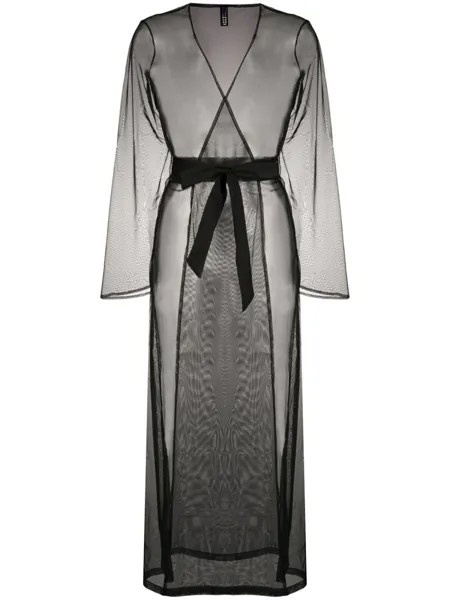 Maison Close прозрачный халат Madame Rêve с поясом, черный