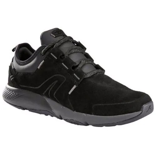 Кроссовки для активной ходьбы женские Actiwalk Comfort Leather черные, размер: 40, цвет: Черный/Антрацитовый Серый/Черный NEWFEEL Х Декатлон