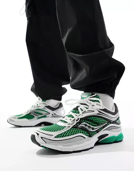 Зеленые и серебристые кроссовки Saucony Progrid Omni 9