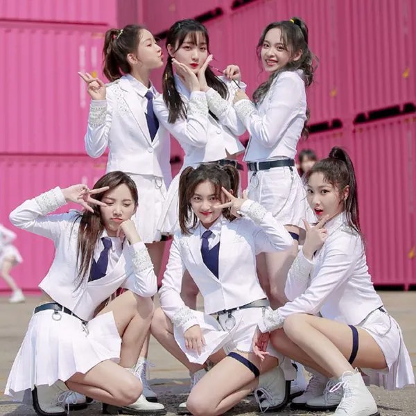 Kpop Корейская группа девушек Джаз танцы женщины Чирлидинг с длинным рукавом блейзеры рубашка наряды костюм для сцены в колледском стиле милая Одежда для танцев