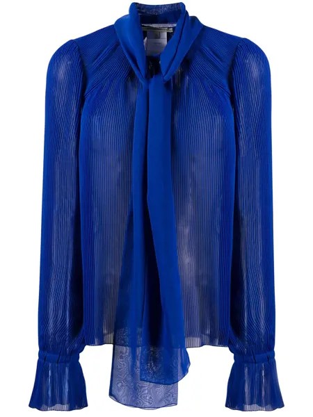 Marco De Vincenzo блузка с мелкой плиссировкой и шарфом
