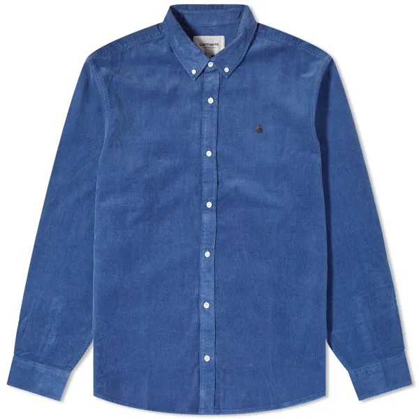 Рубашка Carhartt Wip Madison Fine Cord, цвет Hudson Blue & Black