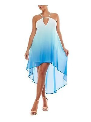 Платье JUMP Womens Aqua Stretch без рукавов с замочной скважиной Maxi Party Hi-Lo Dress Juniors XS