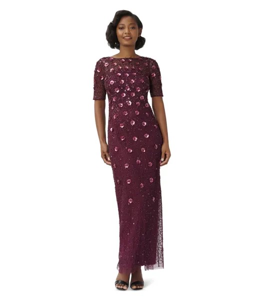 Платье Adrianna Papell, Long Beaded T-Shirt Dress