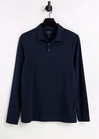 Темно-синяя футболка-поло облегающего кроя с длинными рукавами Burton-Темно-синий