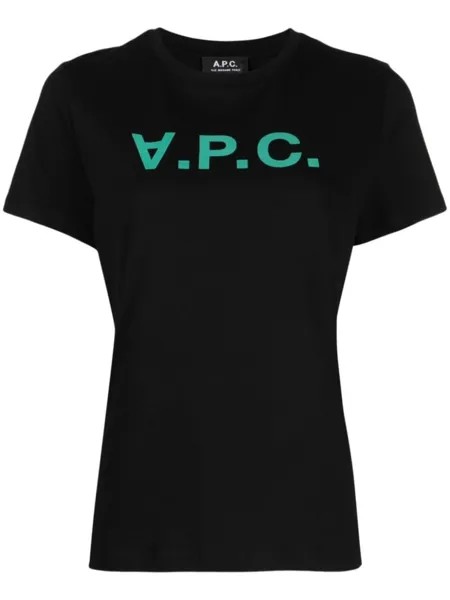 A.P.C. футболка с логотипом, черный